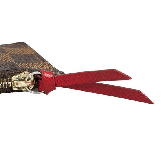 LOUIS VUITTON Damier Coin Case Ebene Brown Leather Ladies - Picture 7 of 10